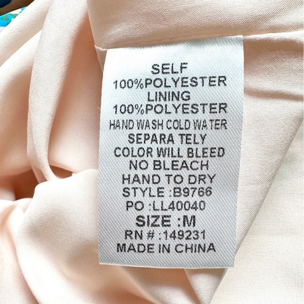 Kori Sage Combo Dress‎ Mini Elastic Shirring V-Neck Sleeveless Lined Floral - Picture 15 of 16